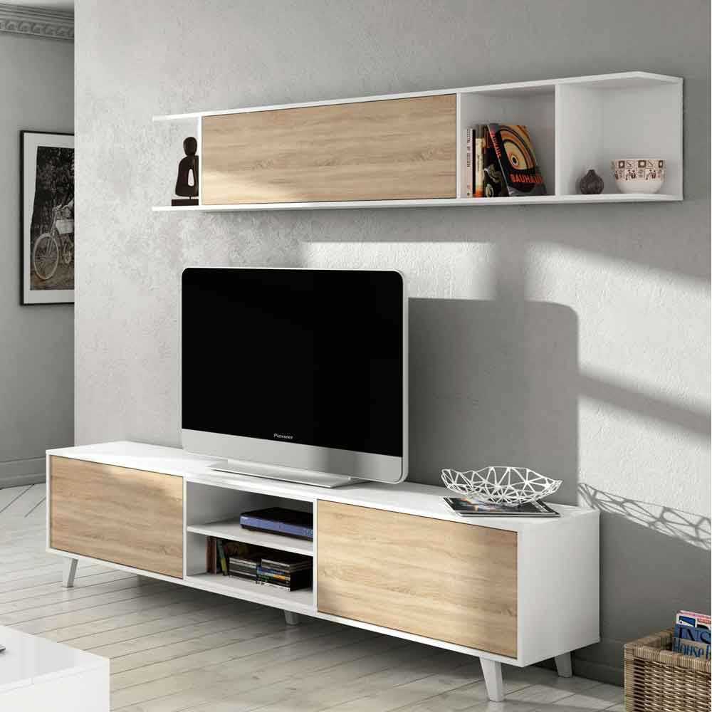 Mueble de salón con estantes y modulo TV