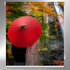 Estor enrollable fotográfico impresión digital Red in world - Osaka