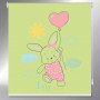 conejo-fondo-verde-Estor enrollable fotográfico Personajes infantiles - conejo con globo