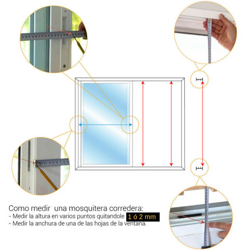 Cómo medir el alto del hueco de luz de la ventana para pedir una mosquitera corredera
