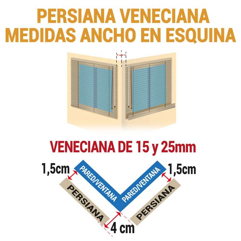 Persiana veneciana lamas pvc indeformables de 25 mm
